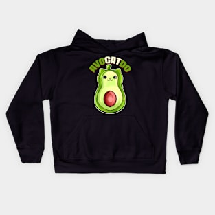 Avocado Cat On Purrsday Kids Hoodie